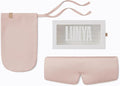 Lunya Weighted Silk Sleep Mask – Mulberry Silk Eye Cover with Cooling Glass Beads, Noise-Reducing Fit, Washable Fabric, and Travel Pouch – Sleeping Mask for Men and Women - Delicate Pink - Small