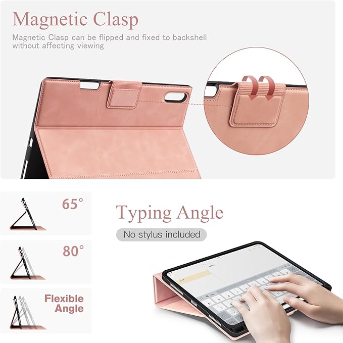 Antbox Case for iPad Air 11-inch M3 (2025) / M2 (2024), iPad Air 5th/4th Generation 10.9'' Vegan Leather with Pencil Holder Typing Angle Auto Sleep/Wake Muti-Stand