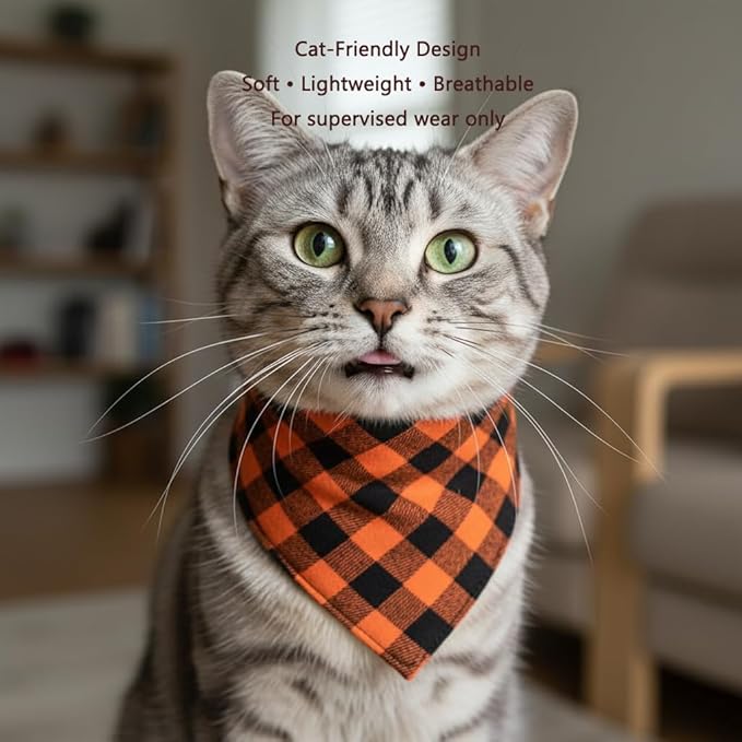 Small Dog Bandana,Soft Cotton Pet Triangle Scarf for Small Dogs & Cats,Lightweight Tie-On,Pet Photo Prop,Cute Holiday Dog Bandana 2 Pack (Fall)