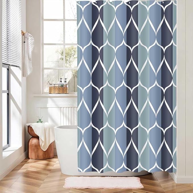 MCCKTIU Blue Shower Curtain RV Shower Curtain Modern Bathroom Shower Curtains Waterproof Fabric Machine Washable Shower Curtain Set 47 x 64 Inches