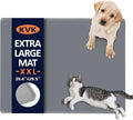 KVK Dog Food Mat, 39.4×29.5in Extra Large Silicone Pet Feeding Mat - Waterproof, Non - Slip, Chew - Resistant for Food & Water, Protect Floors (Light Gray)
