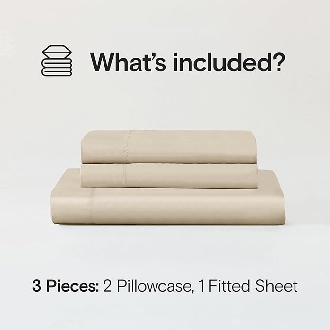 Sijo Stone Washed Organic French Linen Bed Sheet Set, GOTS Certified Organic, Best Cooling Linen Sheet Award by Sleep Foundation, 3 Piece - 2 Pillowcases and 1 Fitted Sheet (Classic, Queen)