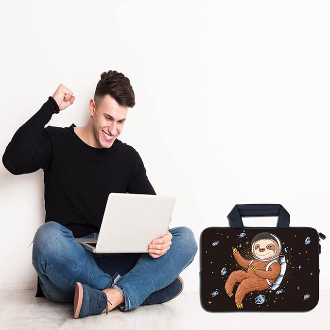 AMARY Laptop Sleeves 11.6" 12" Laptop Handle Bag Neoprene Notebook Carrying Pouch Chromebook Sleeves case Ultrabook Case Tablet Cover Fit Apple MacBook Air HP DELL Lenovo Asus (Sloth-1)