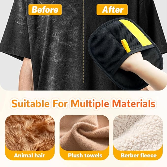 Fiopet 2025 Upgrade Pet Hair Remover Electrostatic Gloves, Reusable Pet Hair Removal Glove for Cats & Dogs, Premium Cat & Dog Hair Remover Mitt for Couch Furniture Carpet Car Seat (3)
