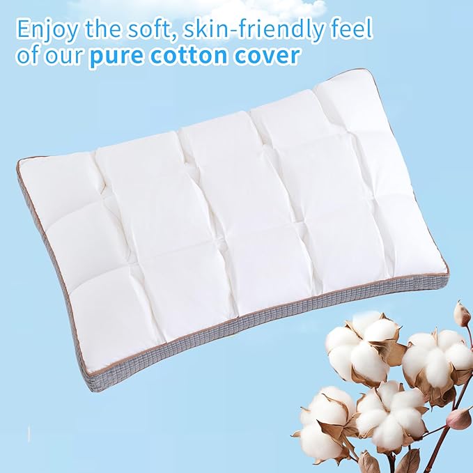 YOUR MOON Soft Pillow Standard Set of 2 for Sleeping, Super Soft Support Down Alternative Pillow 2 Pack, 100% Cotton Shell Luxury Comfy Fluffy Bed Pillows for Sleep(White)