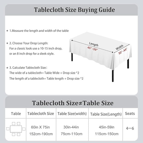 Alsoo Checkered Tablecloth Rectangle Washable Buffalo Plaid Table Cloth Cotton Linen Gingham Table Cover for Picnic Kitchen Dining Room, Beige and White, 60 * 75