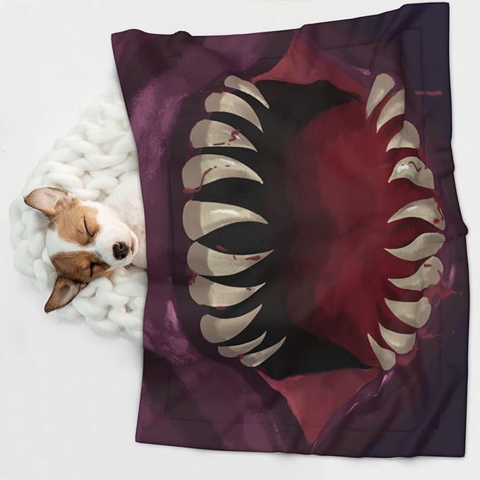 ENSFTF Pet Blanket,Warming Ultra Soft Warming Mat for Indoor Pet Beds & Furniture Reversible Blanket Machine Washable 27.6 * 19.7Inch,Monster Pattern