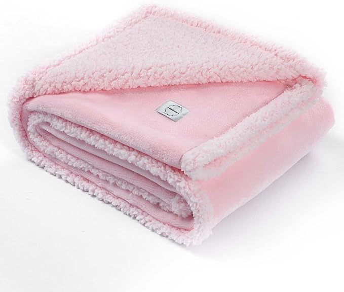 Maidewow Waterproof Pink Dog Blanket Reversible Sherpa Fluffy Calming Pet Blankets Bed Cover for Puppy Leakproof Sofa Couch Throw Covers Cat-L-57x65in