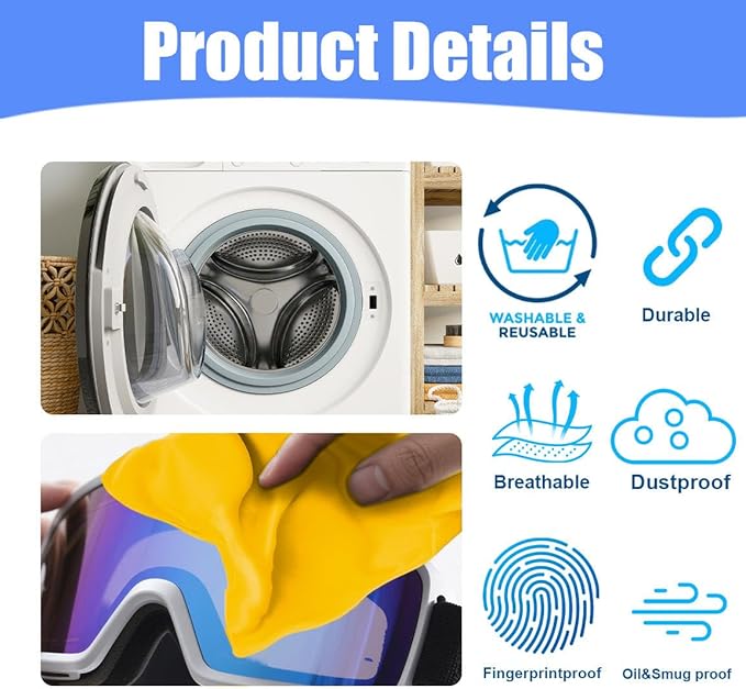 MtuxuYR Microfiber Drawstring Bags, Multi-Size Soft Protective Pouches for Shoes, Ski Goggles, Sunglasses, Handbags & Camera Lenses