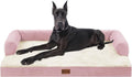 Casa Paw Orthopedic XXL Dog Beds, Waterproof Egg Crate Foam Big Pet Bed for All Breed Sized Dogs 53x42Inch, Washable Extra Large Dog Couch Bed with Removable Cover and Non-Slip Bottom, Pink