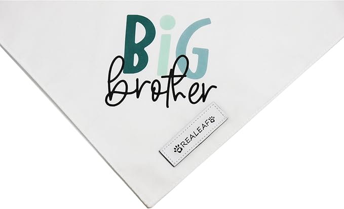Realeaf Big Brother Big Sister Dog Bandanas Pet Scarf for Medium and Large Dogs New Baby Announcement Pet Accessories Pregnancy Reveal Ideas (Large)
