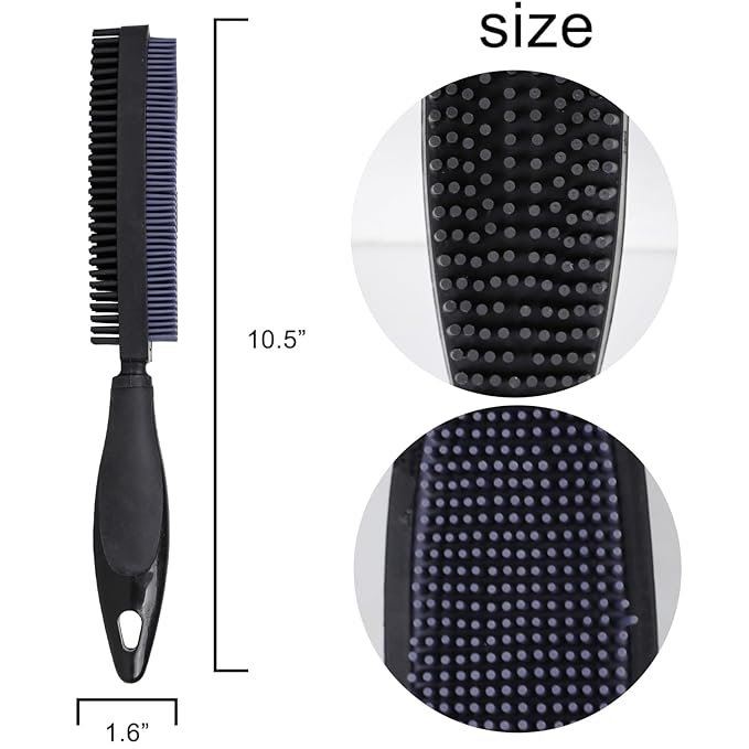 Godiyyer Rubber Pet Hair Removal Brush for Couch Clothes Dog Cat Pet Hair Carpet, Also Used as Dog Cat Bath Brush with Massage Effect(black)