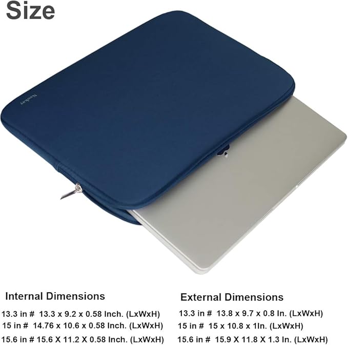 13 Inch Laptop Case,Resistant Neoprene Laptop Sleeve/Notebook Computer Pocket Case/Tablet Briefcase Carrying Bag Compatible with MacBook Pro,MacBook Air,Notebook Computer-(Dark Blue)