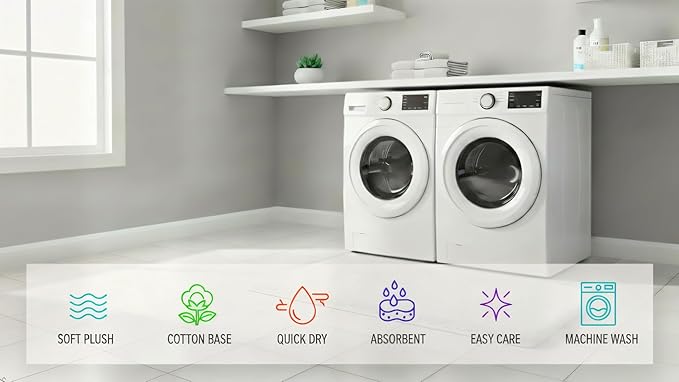 C23 Luxury Shag Bath Rug | 2200 GSM Ultra-Soft Plush Thick Bathroom Mat | 20"x32" White High-Density Shaggy Rug | Non-Slip Natural Latex Back, Absorbent, Machine Washable, 1 Piece
