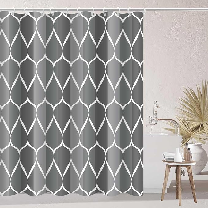 MCCKTIU Gray Shower Curtain RV Shower Curtain Grey Modern Bathroom Shower Curtains Waterproof Fabric Machine Washable Shower Curtains 47 x 64 Inches