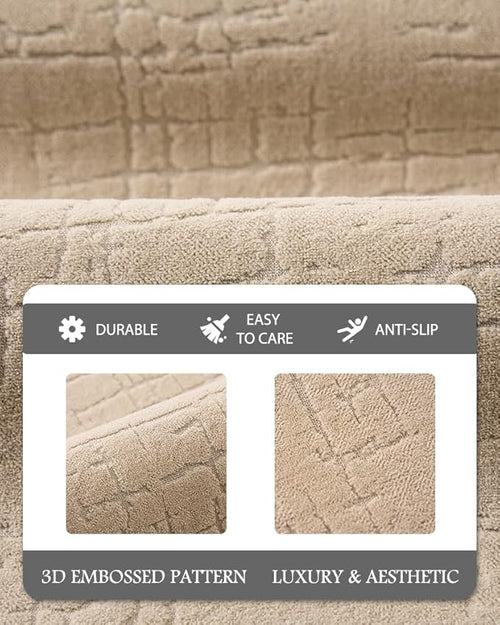 AMOAMI-Bath Mat-Absorbent Quick Dry Bathroom Floor Mats-Washable Rubber Backing Bath Mats for Bathroom Rugs Fit Under Door-Bath Rug for in Front of Sink Bathtub Shower Room, Camel 24''x48''