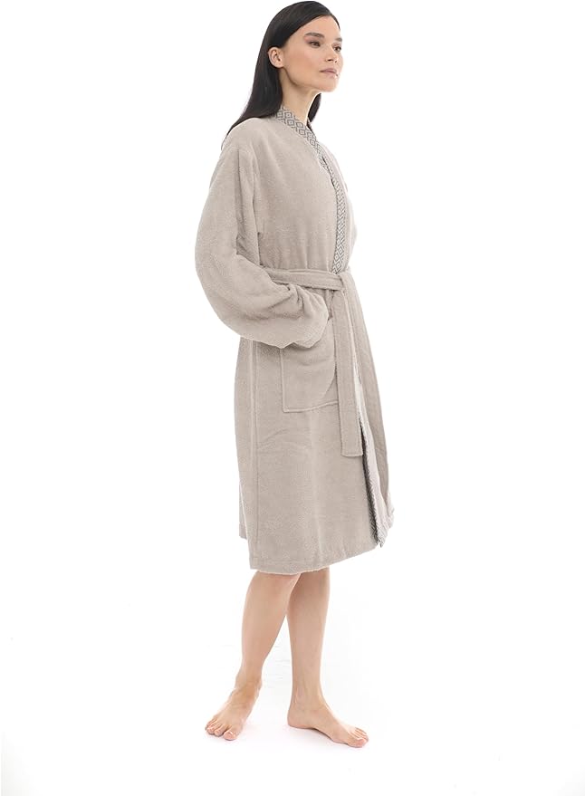 Seritaine Robes for Women, 100% Turkish Cotton Womens Robe, Luxury, Terry Cloth Long Spa Bathrobe