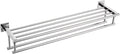 KOKOSIRI Bathroom Towel Rack Towel Holder 32 Inches Bath Towel Shelf with Double Towel Bars Wall Mounted, Polished Chrome Stainless Steel B6005CH-L32
