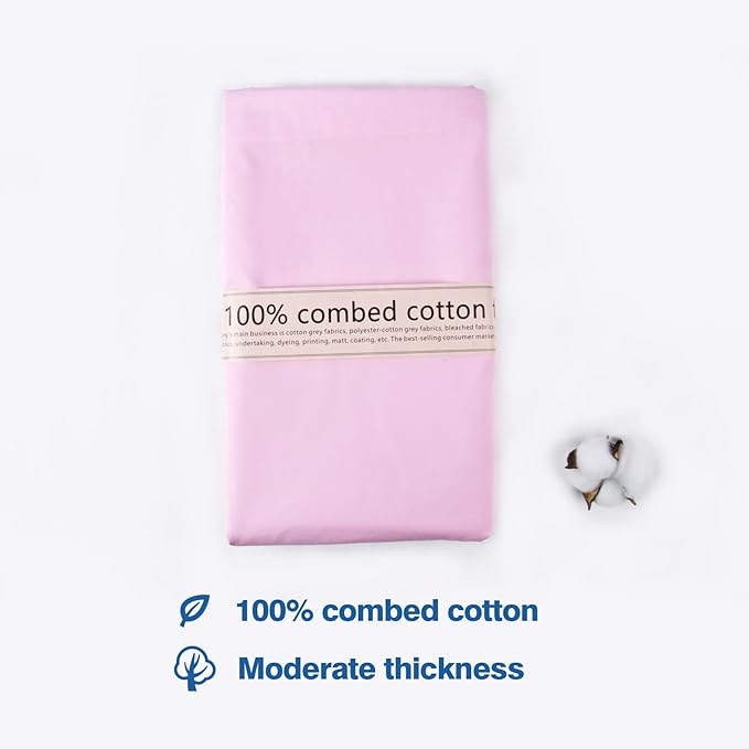 5 Yard Pink Cotton Fabric,Natural Cotton Poplin Fabric by The Yard, 59 Inches Wide 100% Cotton Fabric,Soft Embroidery Muslin Quilting Material for Sewing Material Apparel Cloth