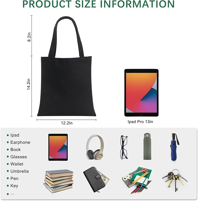 OKBA 10 Pcs Canvas Tote Bags,Reusable Grocery Shopping Blank Tote Bag with Handles and Sustainable Eco Friendly,Suitable for DIY, Advertising, Promotion, Gift, Activity