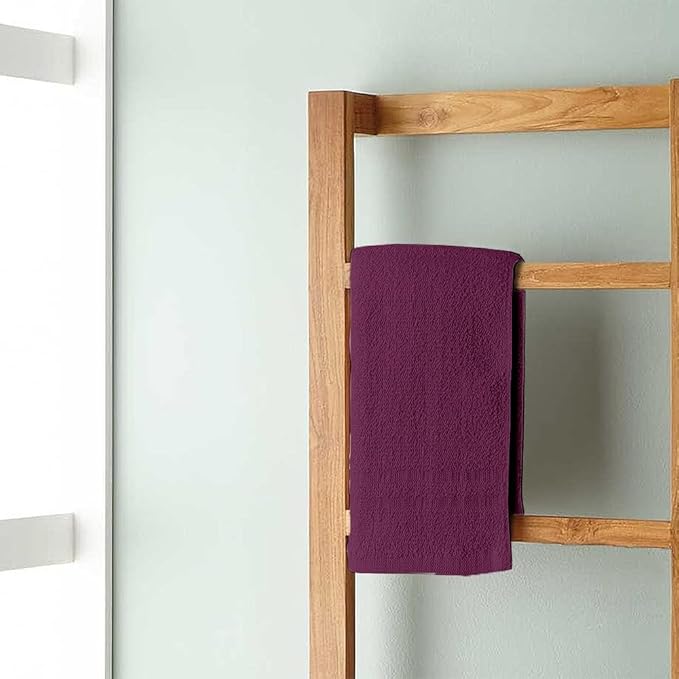 TOALLA 100% Cotton Washcloths - 60 Pack|400 GSM|Soft Face & Body Washcloths|Highly Absorbent|12 x 12 in|Purple