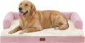 Casa Paw Orthopedic Dog Beds for Extra Large Dogs, Waterproof Egg Crate Foam XL Dog Bed with Sides 41x27Inch, Washable Big Dogs Couch Beds with Removable Cover and Nonskid Bottom, Pink