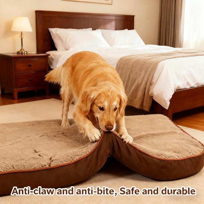 RichePet Dog Bed with Waterproof Inner Liner, Removable Cover, Egg Crate Foam Dog Beds, Easy to Clean，30×20Inch，Gray
