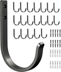 Josmimic 20-Pack Wall Hooks for Hanging Towel/Coat - 22LB Screw in Metal Hanger Wall Mount, for Outdoor, Closet, Door, Bathrooms, for Backpack, Robe, Black