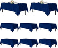 sancua Navy Blue Tablecloths for 6 Foot Rectangle Tables, 8 Pack - Washable Polyester Fabric Table Cloth for Wedding Party, Birthday, Banquet Reception, 54x108 Inch