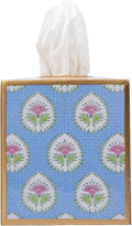 Daphne Enameled Multi-Color Square Metal Tissue Box Cover for Bathroom, Vanity, Bedroom, Home Office