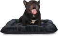 Zihapgpzp Small Dog Crate Bed 24 x 18 - Washable Extra Soft Kennel Mat, Cozy Fluffy With Anti-Slip Bottom for 24 Inch Crates - Pillow Cushion Puppy Mattress Pad, Black