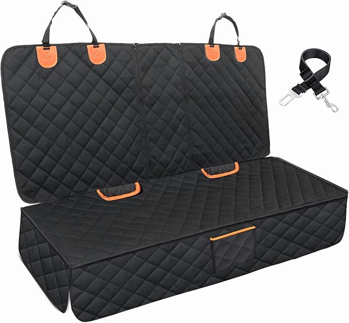EasyHaWei Dog Car Seat Cover for Back Seat Bench Cover, Compatible for Armrest 100% Waterproof & Nonslip Backseat Protector for Pet （Standard）