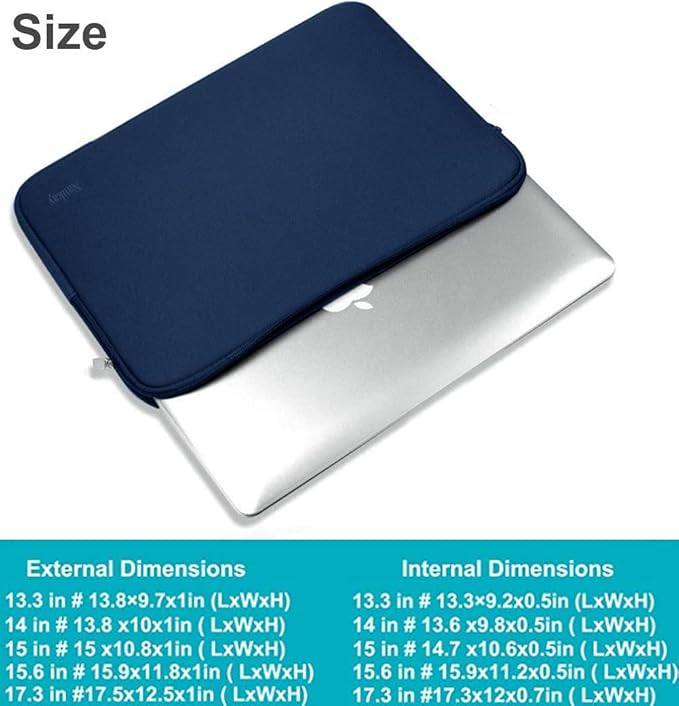 Laptop Sleeve 17 inch, Resistant Neoprene Laptop Sleeve/Notebook Computer Pocket Case/Tablet Briefcase Carrying Bag Compatible for Asus/Dell/Fujitsu/HP/Sony/Acer - (Dark Blue)