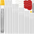 75 Pack Premium Large Eye Needles for Hand Sewing with 4 Needle Threaders, Assorted Sizes, Embroidery Needles for Hand Sewing, Sewing Needles Large Eye, Big Eye Needle