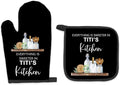 Titi Gifts Oven Mitts and Pot Holders Sets, Gifts for Titi Aunt Auntie Aunty, Titi Aunt Auntie Gifts from Nephew Niece, Sweeter in Titi’s Kitchen Heat Resistant Oven Glove Potholders for Kitchen