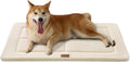 MASSFU Low-Profile Dog Pad Mat for Medium Small Dogs, Washable Ultra Soft Dog Crate Mat, High Density Foam Pet Beds for Indoor & Outdoor Dogs, 35" x 23", Cream White