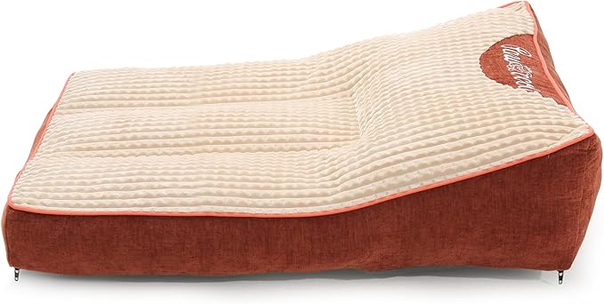 Pawccoli Dog Beds Large Sized Dog - Comfy Flat Pet Beds with Removable Washable Cover, Orthopedic Foam Puppy Mat with Pillow Suitable for Pet Up to 65 lbs(36''×24''×5'')