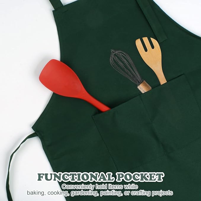 SINLAND Kids Apron with Pocket 2 Pack Children Chef Apron for Cooking Baking Painting