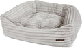 Jax & Bones Dog Bed Napper - Luna Grey Machine Washable Bed For Dogs - Extra Heavy Duty Bolstered Sides - Medium Grey Dog Mat Beds | 35 x 27 Inches