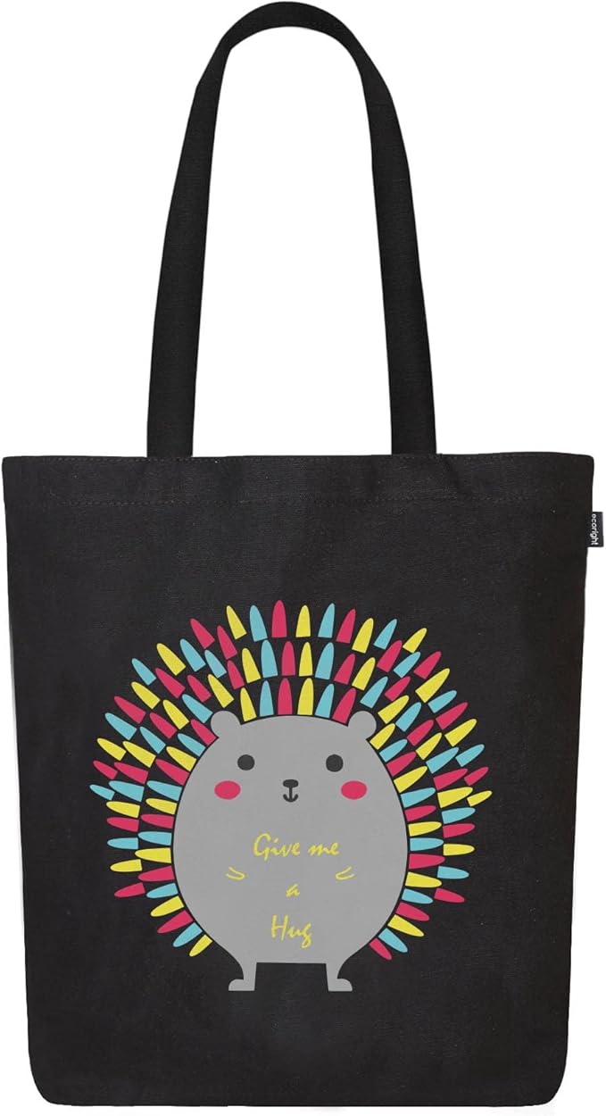 Ecoright Tote Bag for Women with Zipper, Small Tote Bag, Canvas Bag, Reusable Cotton Bag for Beach, Grocery, School & Work