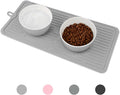 Dahaiwua Pet Placemat for Dog and Cat,Mat for Prevent Food and Water Overflow,Portable and Foldable Mat,Suitable for Medium and Small Pet Placemat for Dog and Cat(Grey)