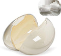 Modern Tissue Box Cover for Home and Office – Magnetic Lid Oval Tissue Holder, Inside Dimensions 8.07" × 5.91" × 3.44", Decorative Clear Double-Layer Plastic, Luxe Home Decor (Cream)