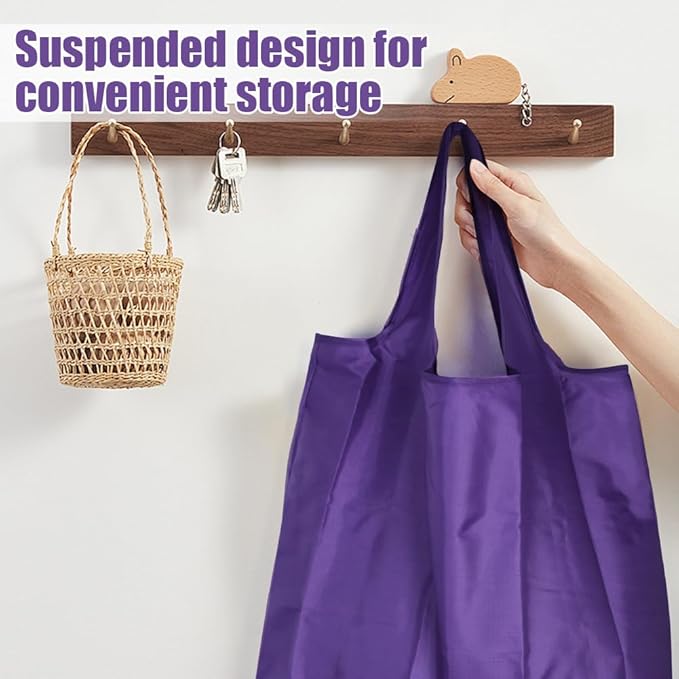 Ksheria Large 50lbs Heavy Duty Reusable Foldable Grocery and Shopping Tote Bags - Washable Polyester Bags in Pocket