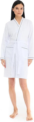 Seritaine Short Robes for Women, 100% Turkish Cotton Womens Robe, Luxury, Terry Cloth Long Spa Bathrobe