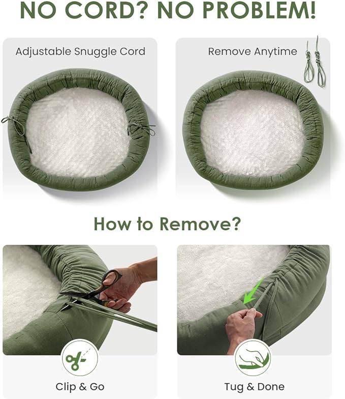bilypaws Orthopedic Dog Bed for Large Dogs, Pet Sofa Bed with Egg Crate Foam, 4-Sided Bolster, Removable Washable Cover & Anti-Slip Bottom, X-Large Calliste Green