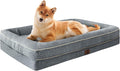 TaiBest Waterproof Memory Foam Dog Beds for Extra Large Dogs Non-Slip Orthopedic Dog Beds Washable Couch Pet Bed with Removable Cover (Grey, Large)