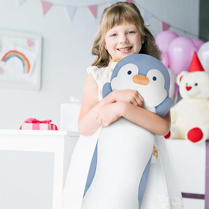 Dalmao 22 inch Long Penguin Body Pillow for Kids, Big Penguin Stuffed Animal Plush Toys, Cute Cuddle Pillow Gift for Kids, Girls, Girlfriends, Birthday, Christmas