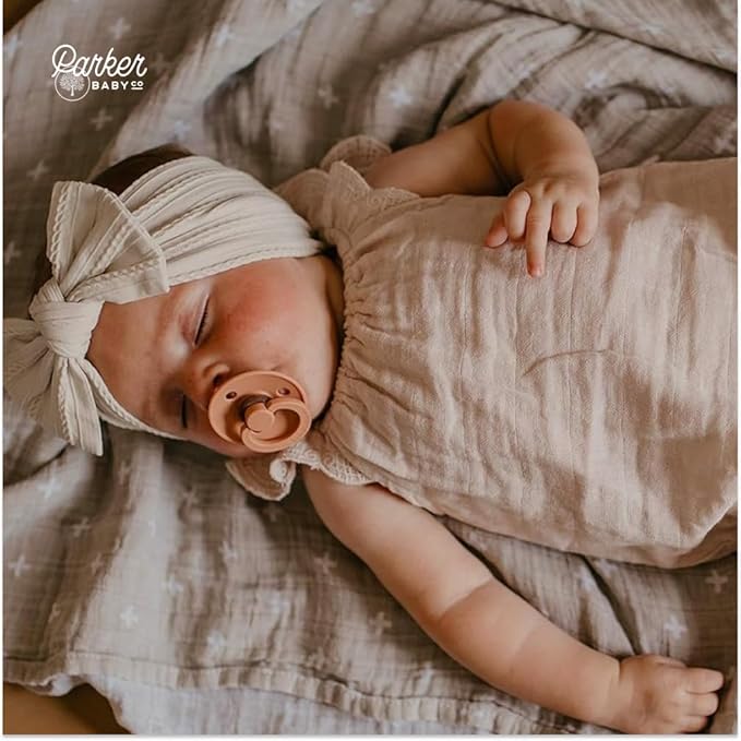 Parker Baby Co. Swaddle Blankets - Pack of 3 of 100% Cotton Muslin Swaddle Blankets for Baby Boys and Girls - Unisex/Gender Neutral - Classics Set