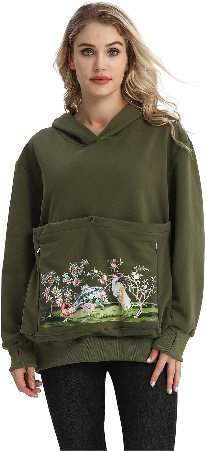 ALYC Cat Dog Carrier Hoodie Big Pet Pouch Sweatshirt Puppy Kitten Holder Pullover Top Graphic Print Kangaroo Hoodies