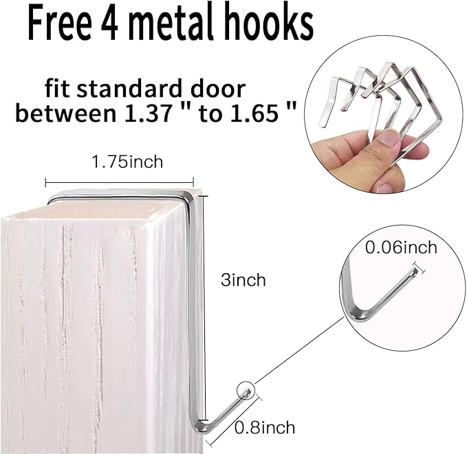 TidyMaster Clear Crystal 2 Pack 35 Pockets Large Hanging Shoe Organizer Over The Door Shoe Rack for Closet Door Storage Shoe Holder Hanger, 8Hooks, white